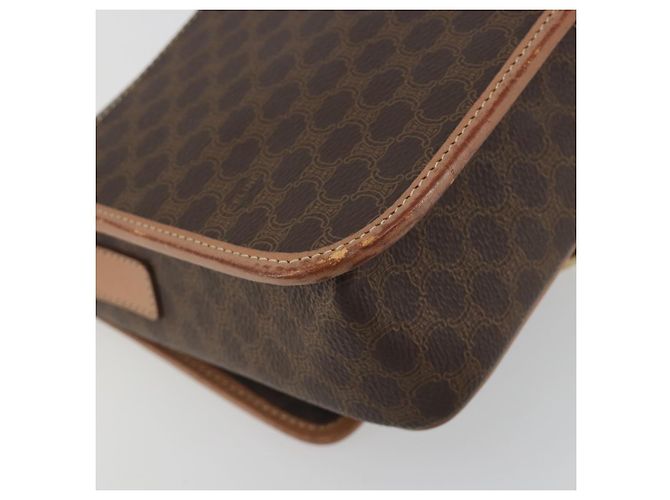 Céline Borsa a tracolla CELINE Macadam Canvas PVC Leather Brown Gold Auth 196617 Marrone D'oro - vista 9