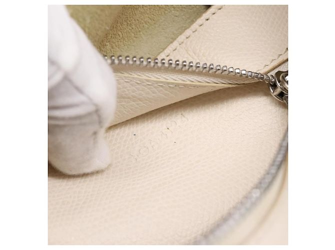 Céline CELINE Horizontal Cabas Large Tote Bag Leather White Black Auth 198621A Nero Bianco - vista 12