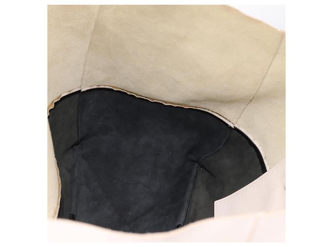 Céline CELINE Horizontal Cabas Large Tote Bag Leather White Black Auth 198621A Nero Bianco - vista 18