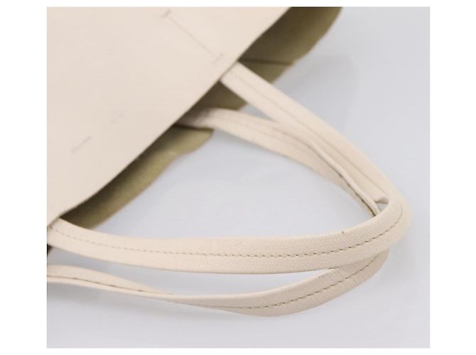 Céline CELINE Horizontal Cabas Large Tote Bag Leather White Black Auth 198621A Nero Bianco - vista 7