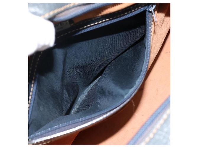 Borsa a mano LOEWE in pelle blu navy tono oro Auth ep15784 - vista 12