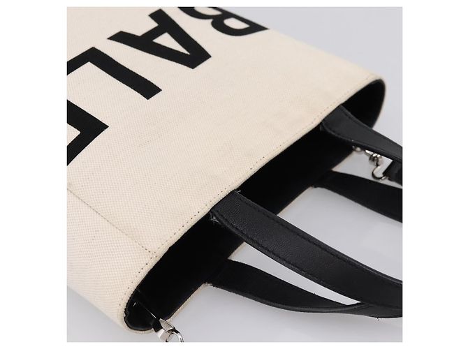 Borsa Balenciaga Everyday Tote Bag Canvas 2way White Black 544459 Auth ep15802 Nero Bianco - vista 6