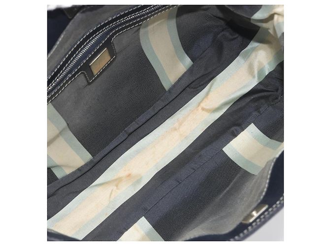 Borsa a mano FENDI Canvas Navy Silver Auth 198689A Argento Blu navy - vista 11