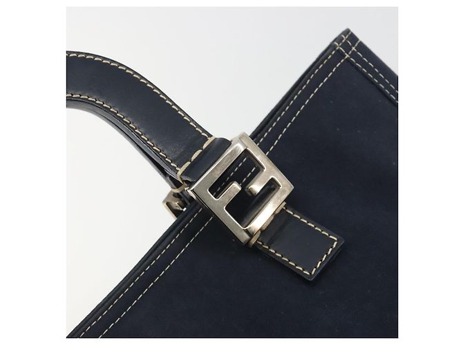 Borsa a mano FENDI Canvas Navy Silver Auth 198689A Argento Blu navy - vista 17