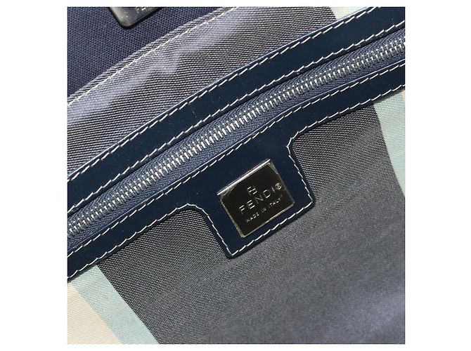 Borsa a mano FENDI Canvas Navy Silver Auth 198689A Argento Blu navy - vista 18