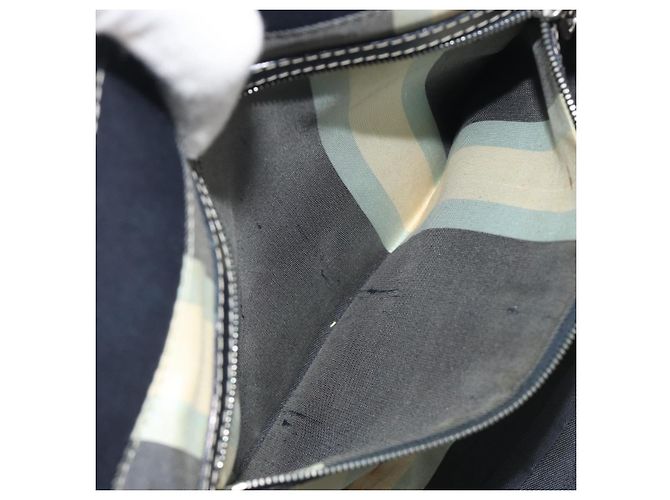 Borsa a mano FENDI Canvas Navy Silver Auth 198689A Argento Blu navy - vista 22