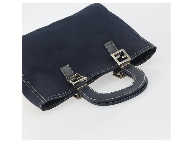 Borsa a mano FENDI Canvas Navy Silver Auth 198689A Argento Blu navy - vista 6