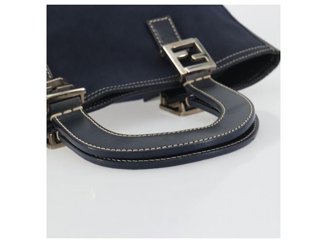 Borsa a mano FENDI Canvas Navy Silver Auth 198689A Argento Blu navy - vista 7