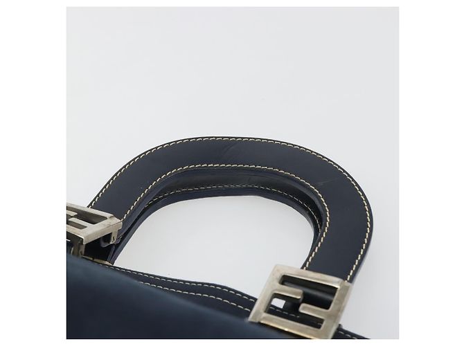 Borsa a mano FENDI Canvas Navy Silver Auth 198689A Argento Blu navy - vista 8