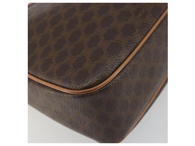 Céline Borsa a tracolla CELINE Macadam Canvas PVC Pelle Marrone Oro Auth mr2845 D'oro - vista 15
