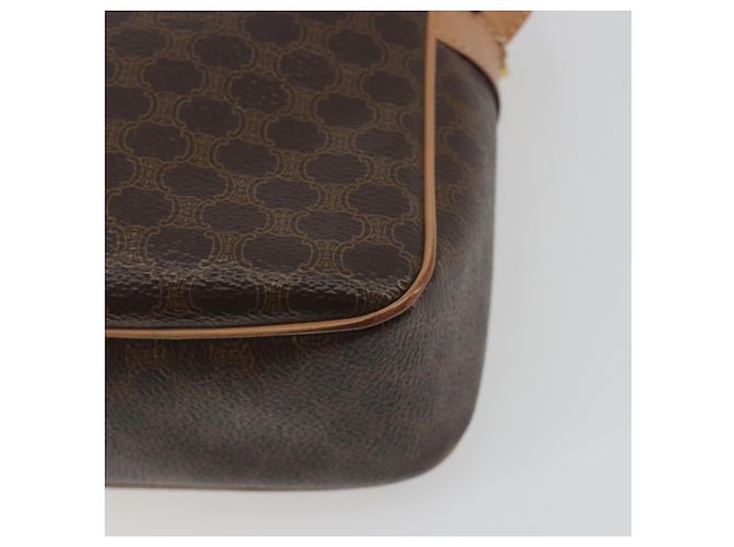 Céline Borsa a tracolla CELINE Macadam Canvas PVC Pelle Marrone Oro Auth mr2845 D'oro - vista 16