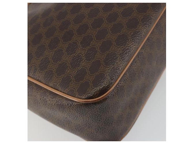 Céline Borsa a tracolla CELINE Macadam Canvas PVC Pelle Marrone Oro Auth mr2845 D'oro - vista 17