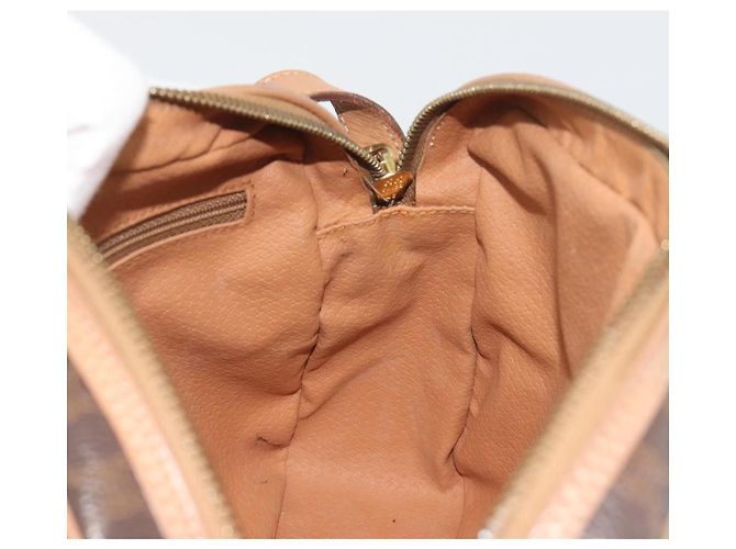 Céline Borsa a tracolla CELINE Macadam Canvas PVC Pelle Marrone Oro Auth mr2845 D'oro - vista 20