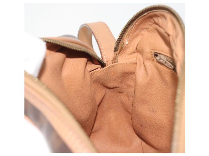 Céline Borsa a tracolla CELINE Macadam Canvas PVC Pelle Marrone Oro Auth mr2845 D'oro - vista 21