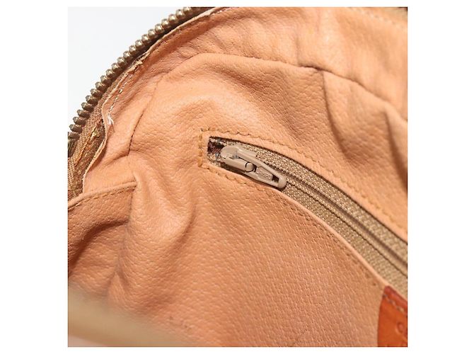 Céline Borsa a tracolla CELINE Macadam Canvas PVC Pelle Marrone Oro Auth mr2845 D'oro - vista 22