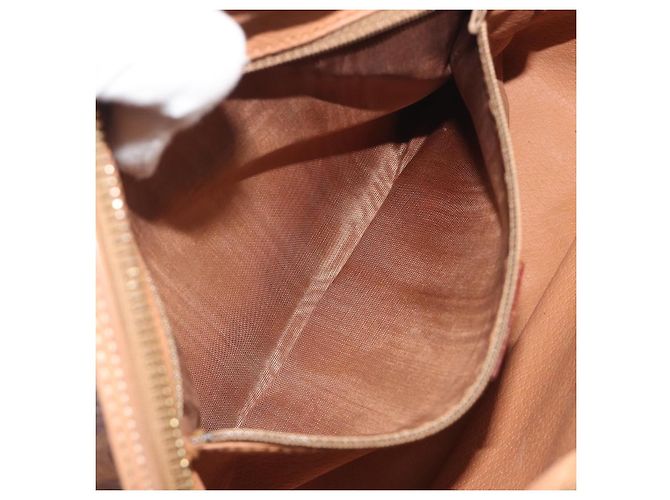 Céline Borsa a tracolla CELINE Macadam Canvas PVC Pelle Marrone Oro Auth mr2845 D'oro - vista 23