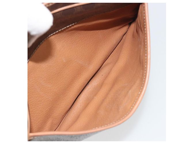 Céline Borsa a tracolla CELINE Macadam Canvas PVC Pelle Marrone Oro Auth mr2845 D'oro - vista 24
