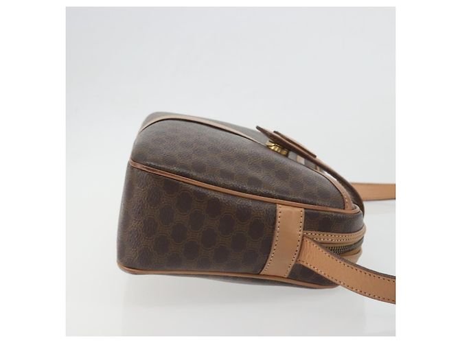 Céline Borsa a tracolla CELINE Macadam Canvas PVC Pelle Marrone Oro Auth mr2845 D'oro - vista 3