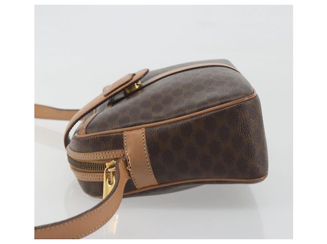 Céline Borsa a tracolla CELINE Macadam Canvas PVC Pelle Marrone Oro Auth mr2845 D'oro - vista 4