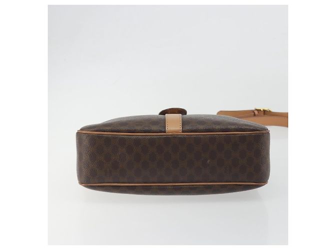 Céline Borsa a tracolla CELINE Macadam Canvas PVC Pelle Marrone Oro Auth mr2845 D'oro - vista 5