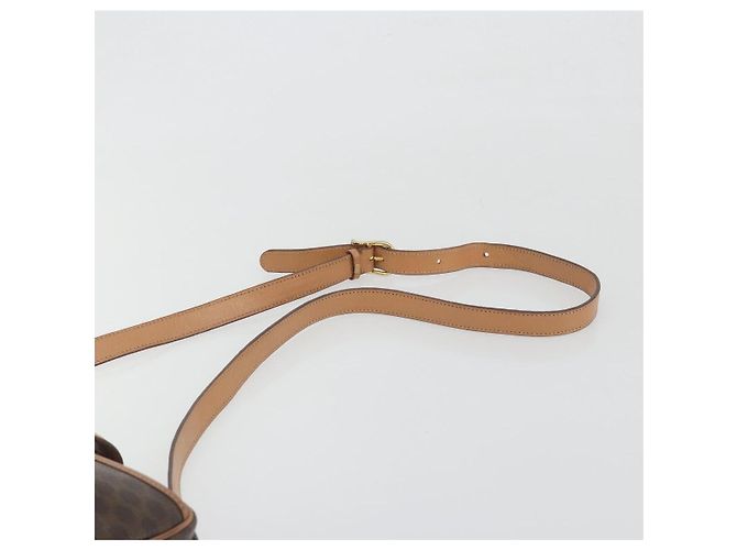 Céline Borsa a tracolla CELINE Macadam Canvas PVC Pelle Marrone Oro Auth mr2845 D'oro - vista 8