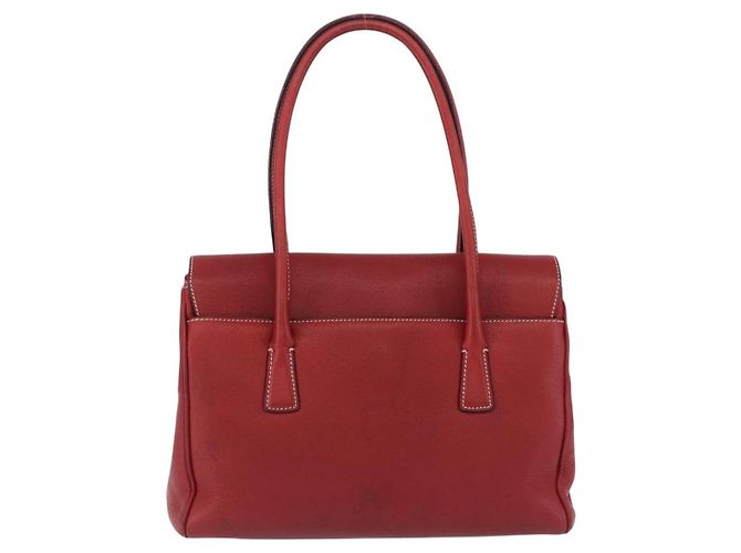 Salvatore Ferragamo Gancini Top Handle Leather Rosso - vista 2