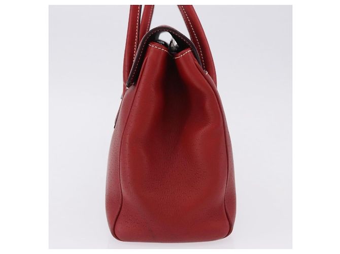 Salvatore Ferragamo Gancini Top Handle Leather Rosso - vista 3