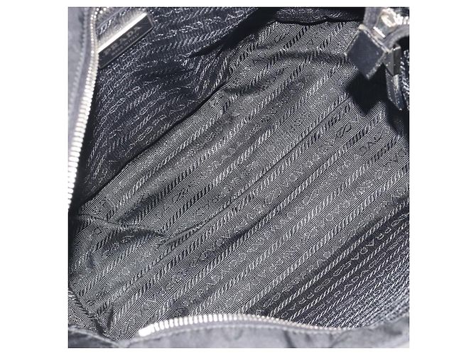 Borsa a mano PRADA Pocono Nylon Pelle Black Silver Auth mr2838 Nero Argento - vista 10