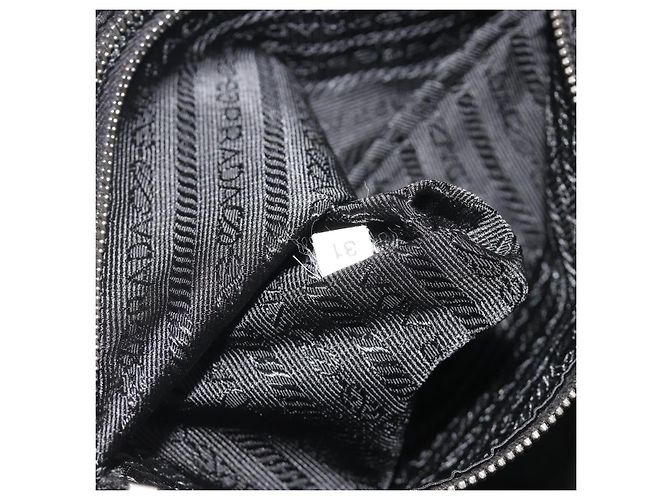 Borsa a mano PRADA Pocono Nylon Pelle Black Silver Auth mr2838 Nero Argento - vista 12