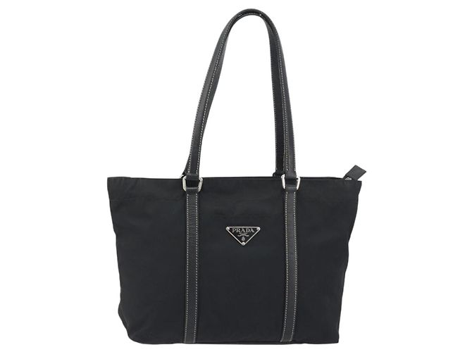 Borsa a mano PRADA Pocono Nylon Pelle Black Silver Auth mr2838 Nero Argento - vista 13