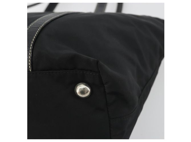 Borsa a mano PRADA Pocono Nylon Pelle Black Silver Auth mr2838 Nero Argento - vista 15