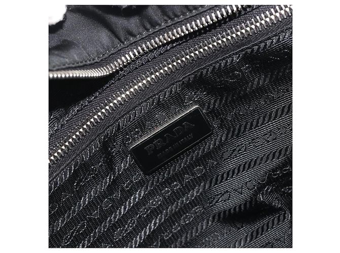 Borsa a mano PRADA Pocono Nylon Pelle Black Silver Auth mr2838 Nero Argento - vista 19