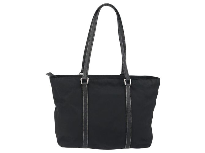 Borsa a mano PRADA Pocono Nylon Pelle Black Silver Auth mr2838 Nero Argento - vista 2