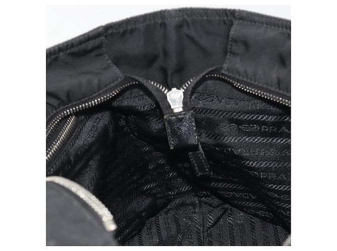 Borsa a mano PRADA Pocono Nylon Pelle Black Silver Auth mr2838 Nero Argento - vista 20