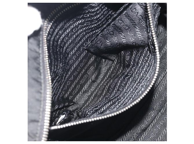 Borsa a mano PRADA Pocono Nylon Pelle Black Silver Auth mr2838 Nero Argento - vista 23