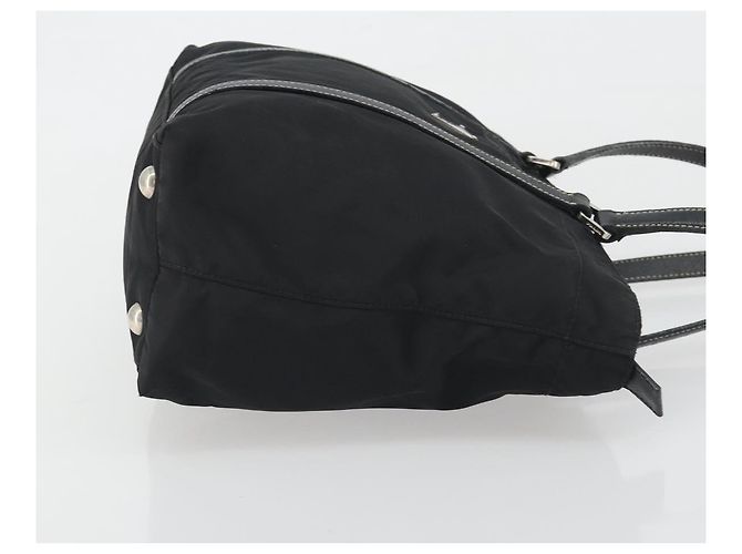 Borsa a mano PRADA Pocono Nylon Pelle Black Silver Auth mr2838 Nero Argento - vista 3