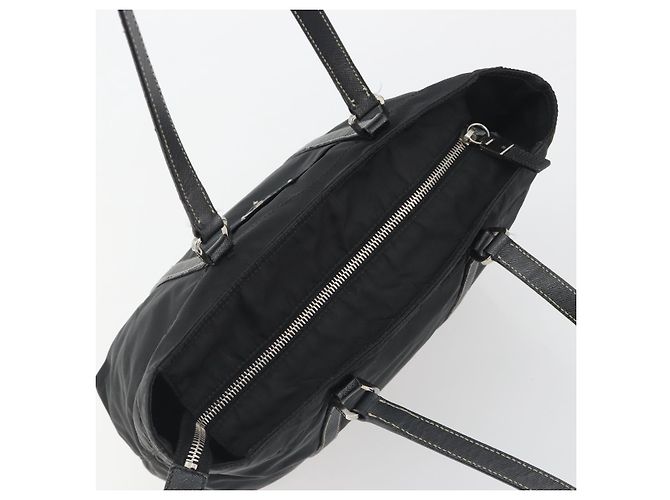 Borsa a mano PRADA Pocono Nylon Pelle Black Silver Auth mr2838 Nero Argento - vista 6