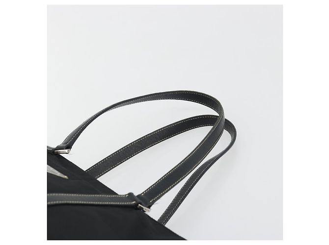 Borsa a mano PRADA Pocono Nylon Pelle Black Silver Auth mr2838 Nero Argento - vista 8