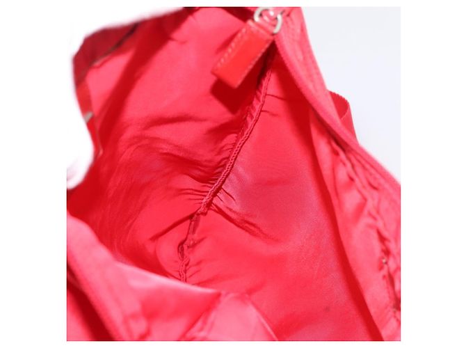 Borsa a tracolla PRADA Nylon Rosso Argento Auth 198455 - vista 20