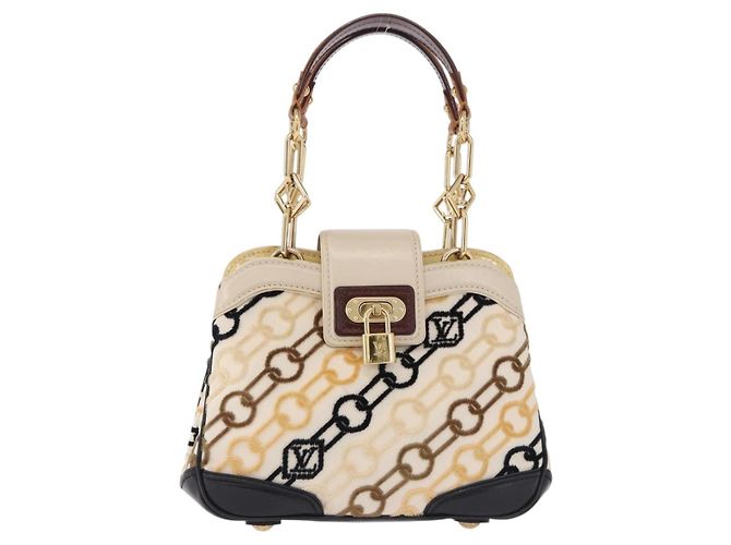 LOUIS VUITTON Monogram Charm Mini Linda Hand Bag Ivory LV Auth 196930M Crudo - vista 13