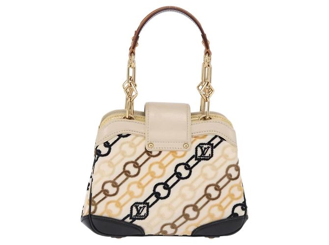 LOUIS VUITTON Monogram Charm Mini Linda Hand Bag Ivory LV Auth 196930M Crudo - vista 2