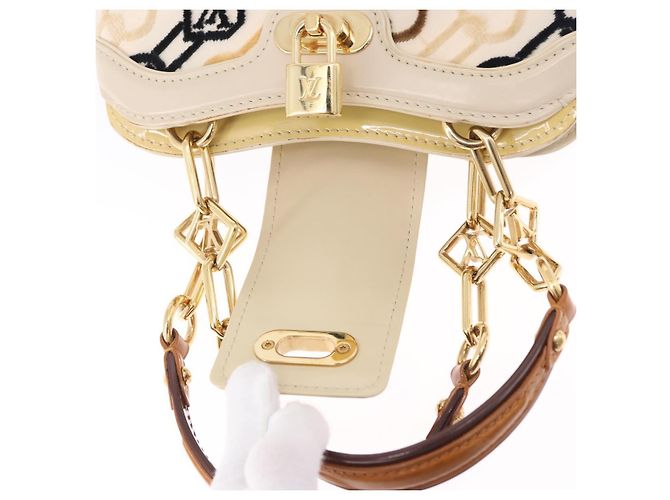 LOUIS VUITTON Monogram Charm Mini Linda Hand Bag Ivory LV Auth 196930M Crudo - vista 20