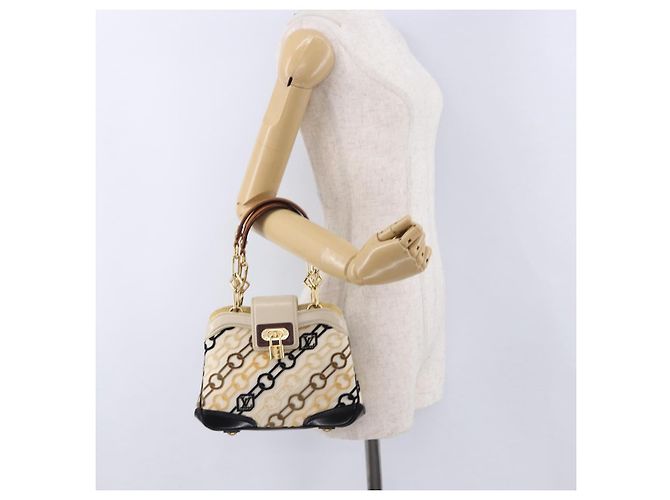 LOUIS VUITTON Monogram Charm Mini Linda Hand Bag Ivory LV Auth 196930M Crudo - vista 29
