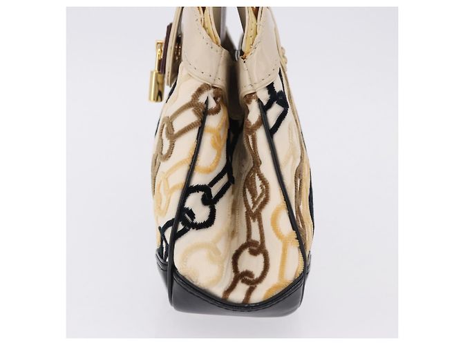 LOUIS VUITTON Monogram Charm Mini Linda Hand Bag Ivory LV Auth 196930M Crudo - vista 3