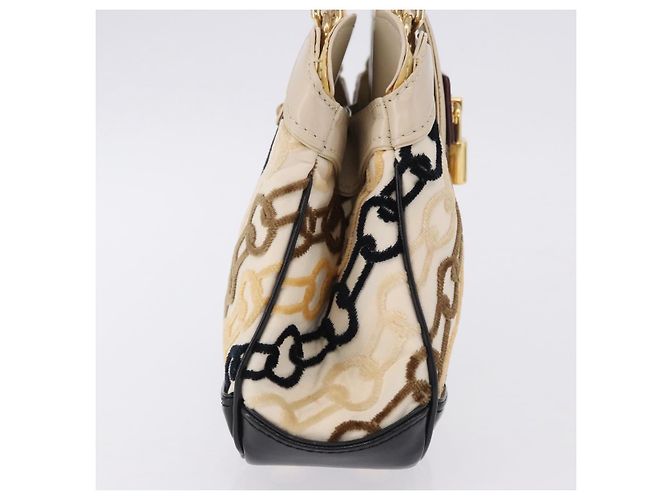 LOUIS VUITTON Monogram Charm Mini Linda Hand Bag Ivory LV Auth 196930M Crudo - vista 5