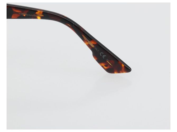 Lunettes de soleil Christian Dior Plastique Tortoise Brown Gold Auth BA15026V Marron Doré - vue 11