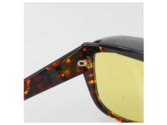 Lunettes de soleil Christian Dior Plastique Tortoise Brown Gold Auth BA15026V Marron Doré - vue 13