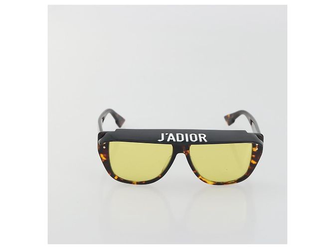 Lunettes de soleil Christian Dior Plastique Tortoise Brown Gold Auth BA15026V Marron Doré - vue 2