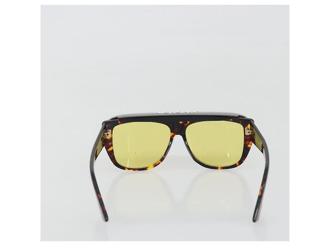 Lunettes de soleil Christian Dior Plastique Tortoise Brown Gold Auth BA15026V Marron Doré - vue 3