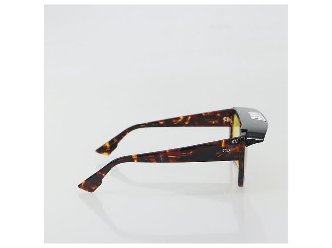 Lunettes de soleil Christian Dior Plastique Tortoise Brown Gold Auth BA15026V Marron Doré - vue 5